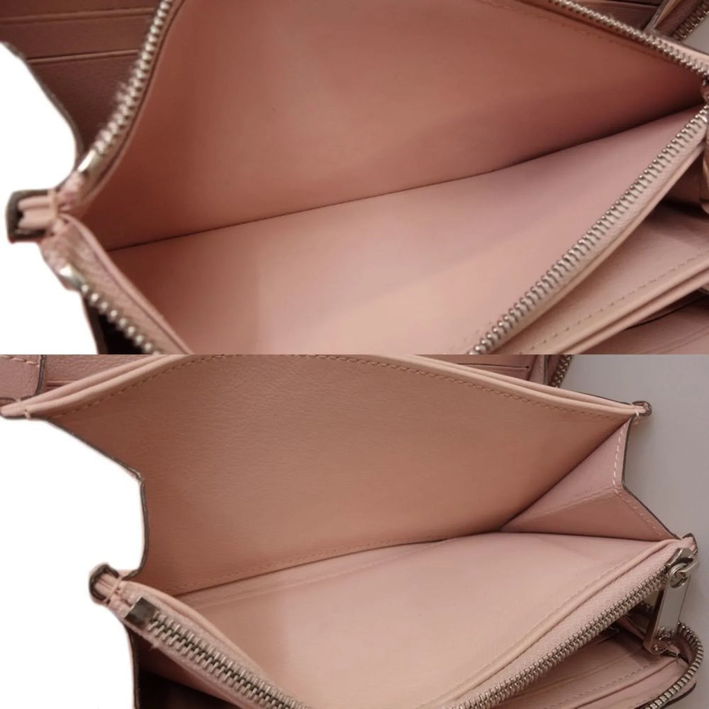 Pre-Owned LOUISize VUITTON Zippy Wallet M61868 Long Monogram Mahina Magnolia (Pink) 083014 (Good)