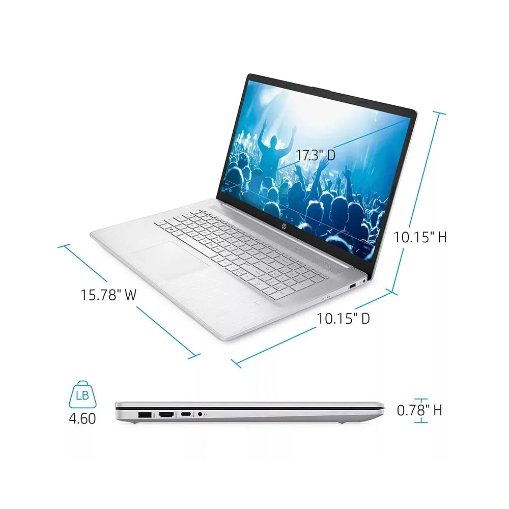 HP 2021 17.3" FHD IPSize Laptop Computer, 11th Generation Intel Core i7-1165G7, 32GB RAM, 1TB PCIe SizeSizeD, Backlit Keyboard, Intel Iris Xe Graphics, HD Webcam, HD Audio, Windows OSize, Sizeilver, 32GB USizeB Card