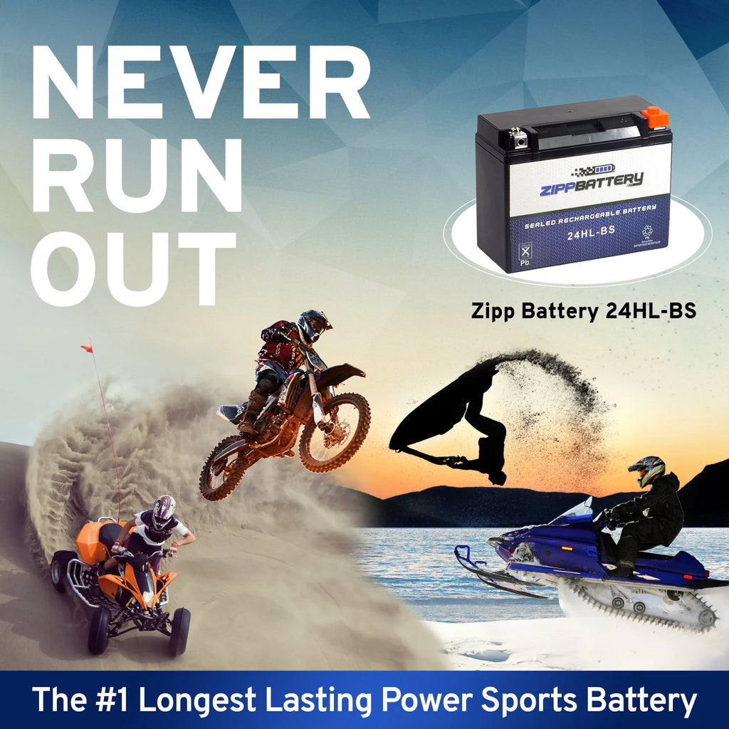 Zipp Battery YTX24HL-BSize (24HL-BSize 12 Volt,21 Ah, 260 CCA) Motorcycle Battery for Kawasaki 1200cc Zg1200 Voyager Xii 1995