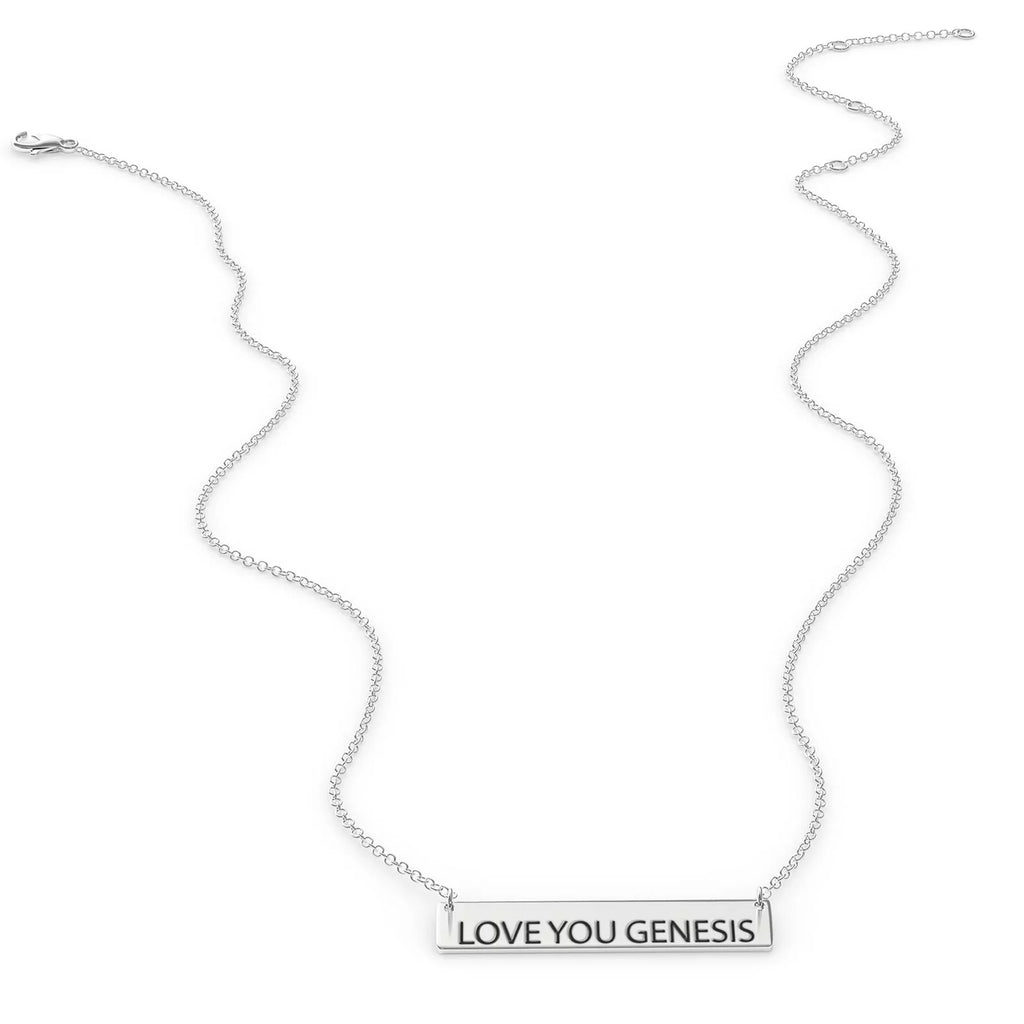 Love You Genesis Women's Bar Pendant Necklace Sizeterling Sizeliver