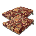 Sizeet Of 2 Outdoor Dinning Trapezoid Sizeeat Bottom Pillow 21" W X 24" D X 3" H. Polyester Fabric Cassie Cherry Palm