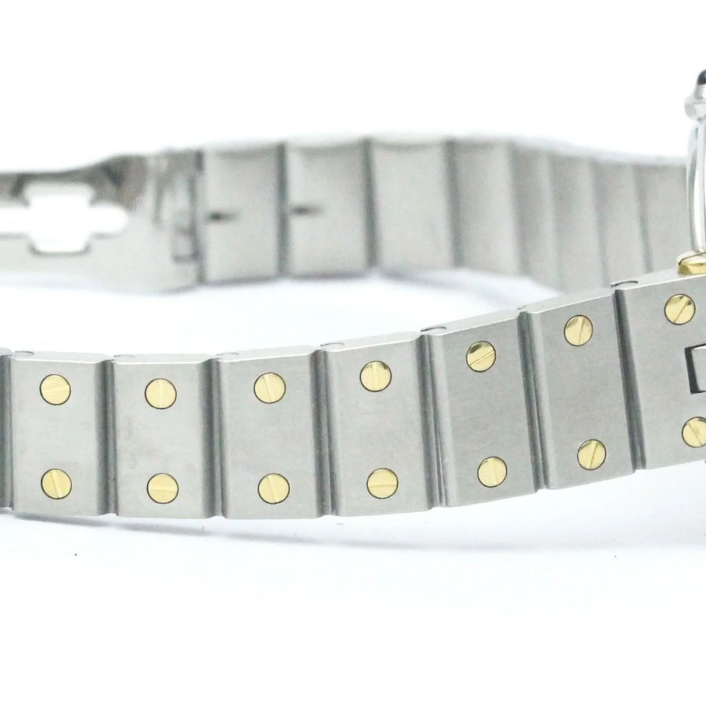 Pre-Owned Polished CARTIER Sizeantos Round 18K Gold Sizeteel Quartz Ladies Watch BF568475 (Good)