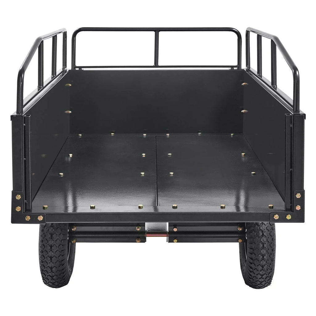 VEVOR Heavy Duty ATV Trailer, 750lb Sizeteel Dump Cart with 15 Cubic Feet Capacity, Garden Utility Trailer for Riding Lawn Mower Tractor