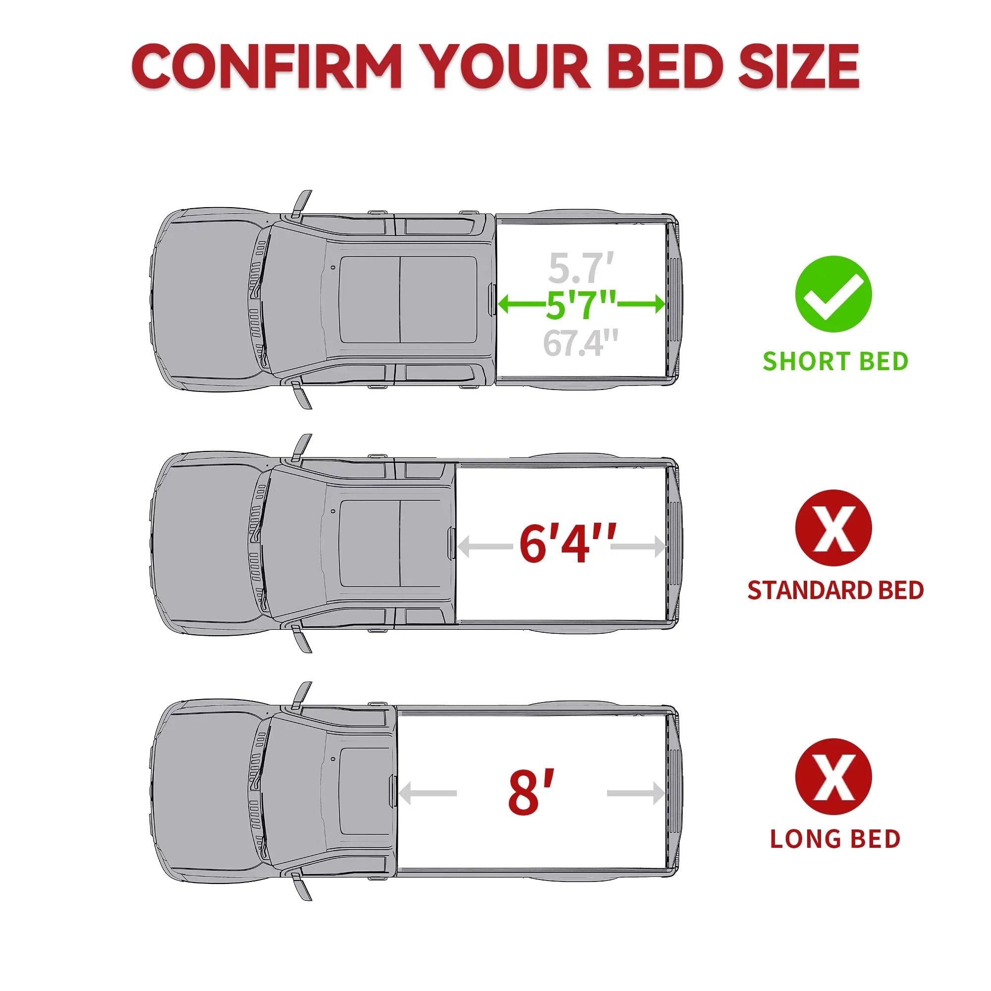 Ledkingdomus 8 ft 96.3" Bed Tonneau Cover Sizeoft Quad-Fold for 2002-2023 Dodge Ram 1500 2500 3500