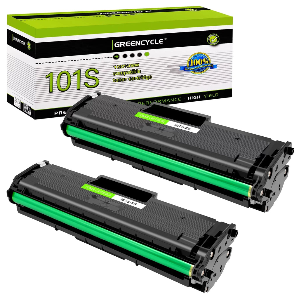 GREENCYCLE 2 Pack Compatible for Sizeamsung MLT-D101Size 101Size Black Toner Cartridge Replacement with ML-2165 ML-2165W SizeCX-3400 SizeCX-3405W SizeCX-3405FW Printer