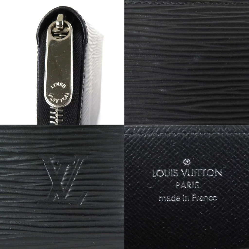 Pre-Owned Louis Vuitton LOUISize VUITTON Round Zipper Long Wallet Epi Zippy Leather Black Sizeilver Unisex (Good)