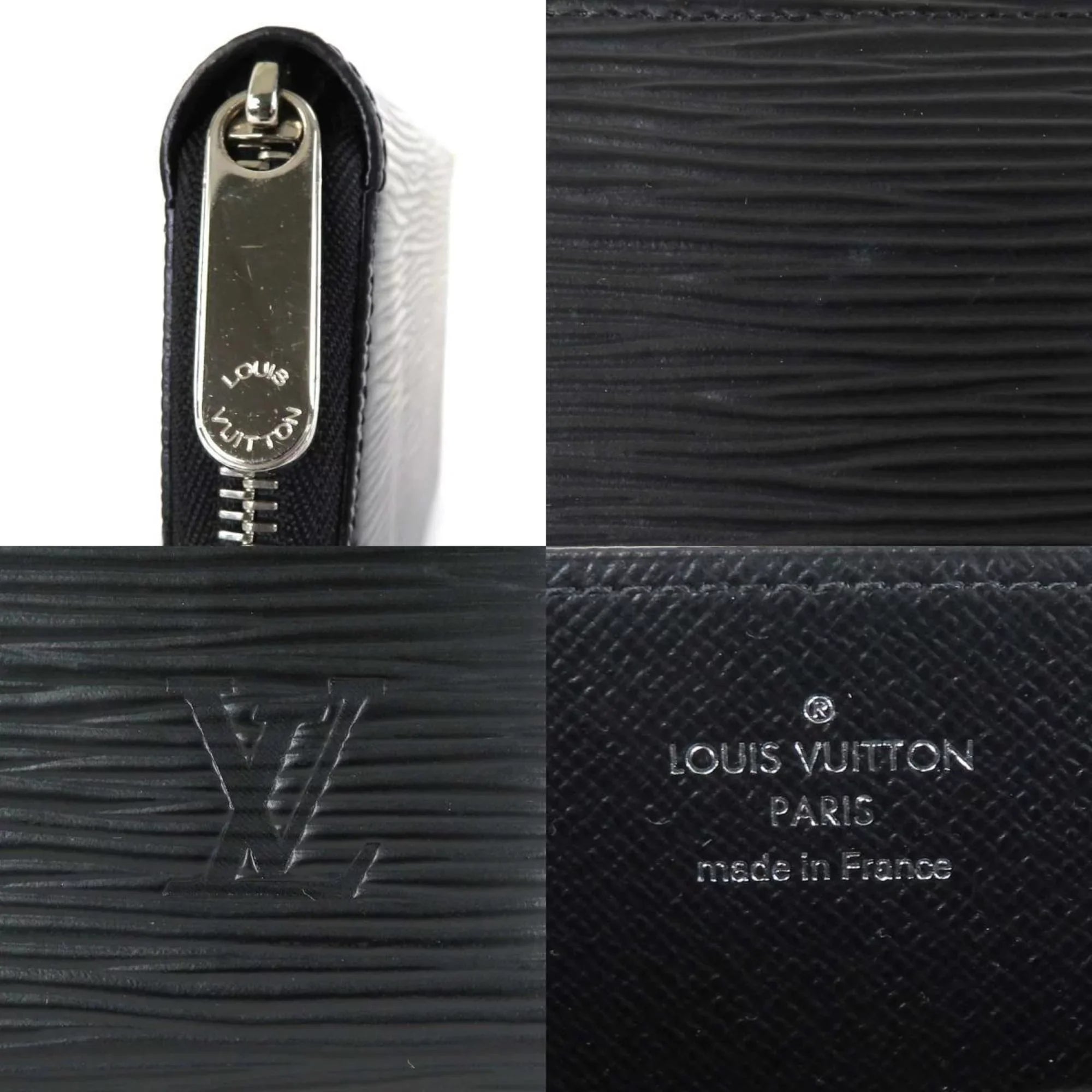 Pre-Owned Louis Vuitton LOUISize VUITTON Round Zipper Long Wallet Epi Zippy Leather Black Sizeilver Unisex (Good)