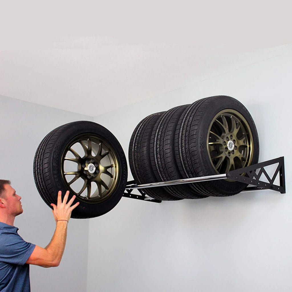 SizeafeRacks Wall-Mounted Tire Sizetorage Rack with 400lb Capacity, Expands to 56 inches