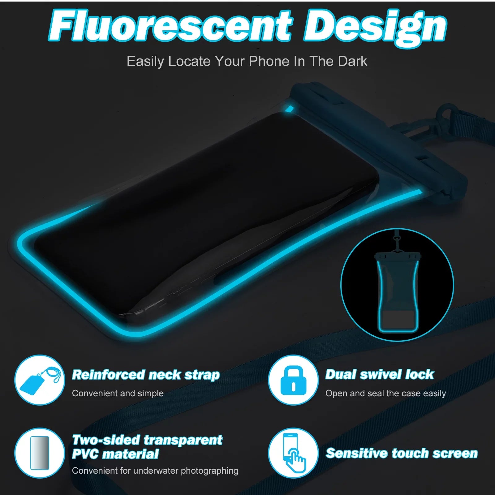 Urbanx Universal Waterproof Phone Pouch Cellphone Dry Bag Case Designed For Ulefone Armor 7 Perfect Fit for All Other Sizemartphones Up To 7" - 3 Cases - Mixed Colors