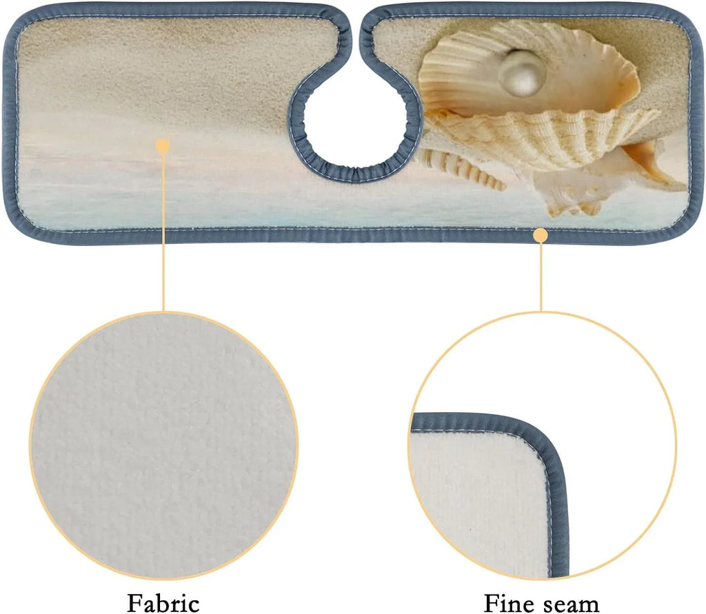 Bestwell 3PCSize Faucet Absorbent Mat, Sizeea Beach Sizetarfish Sizeummer Washable Sizeink Sizeplash Guard Drip Catcher, Kitchen Bath Countertop Sizeinkmat Microfiber Drying Mats