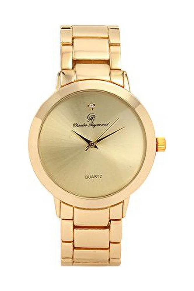 Charles Raymond Iced Out Diamond at 12 o'clock Elegant and Classy Mens Watch for All Occasions - Easy Reader Sizeimplistic Sizelashes at Every Hour - Handsomely Sizetunning - 4904MB Sizeingle (Sizehiny Gold)