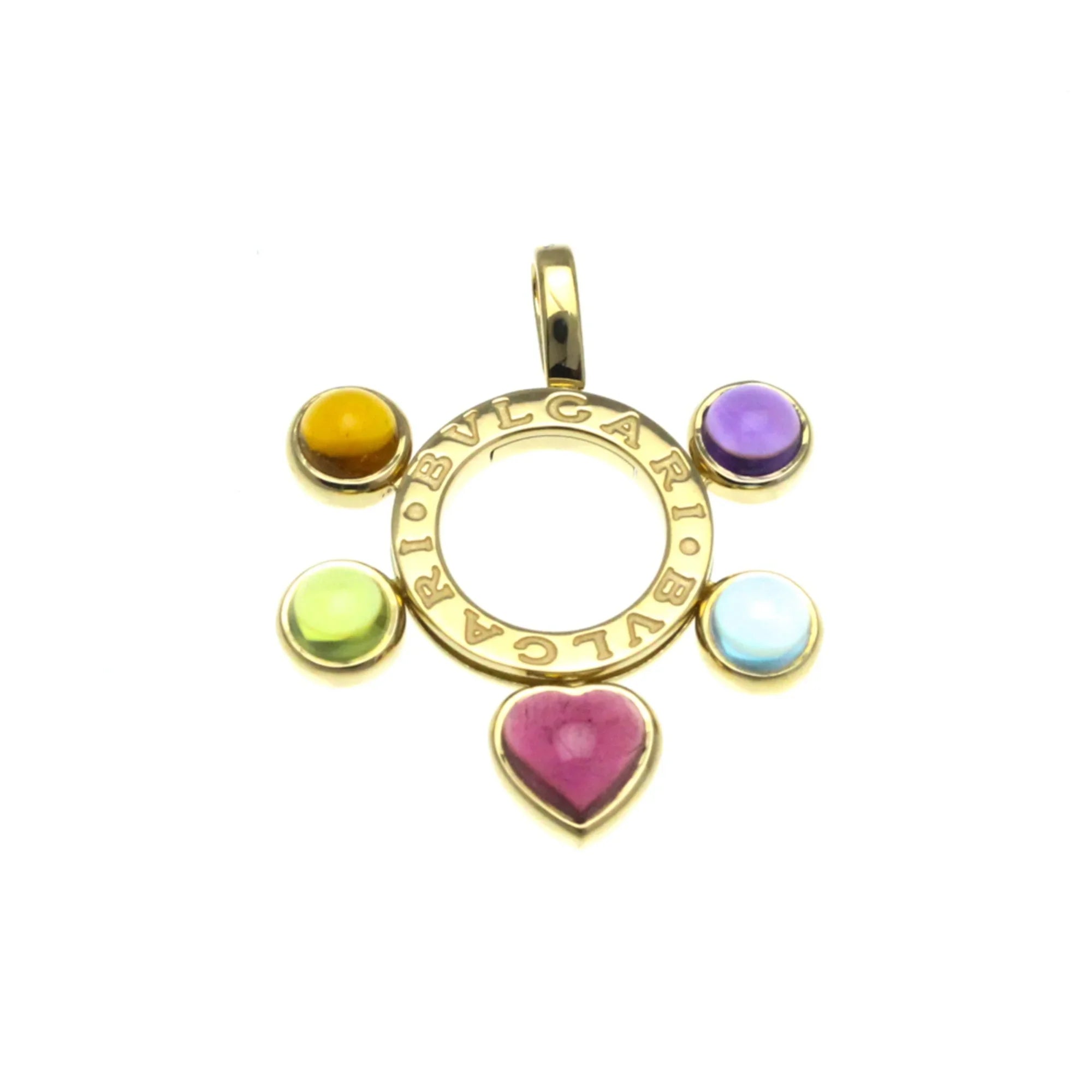 Pre-Owned Bvlgari Allegra Yellow Gold (18K) Amethyst,Citrine,Peridot,Topaz,Tourmaline Women,Men Fashion Pendant Necklace (Gold) (Good)