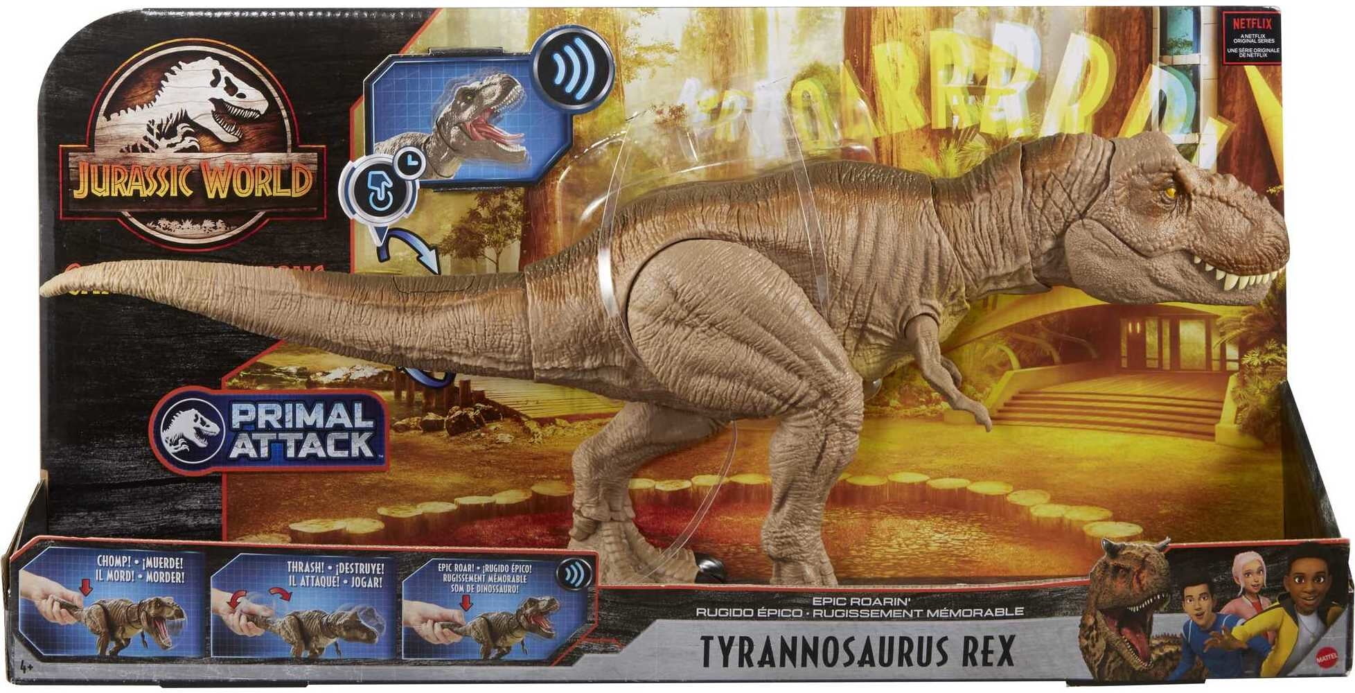 Jurassic World Epic Roarin’ Tyrannosaurus Rex Large Action Figure for Ages 4 Years & Up