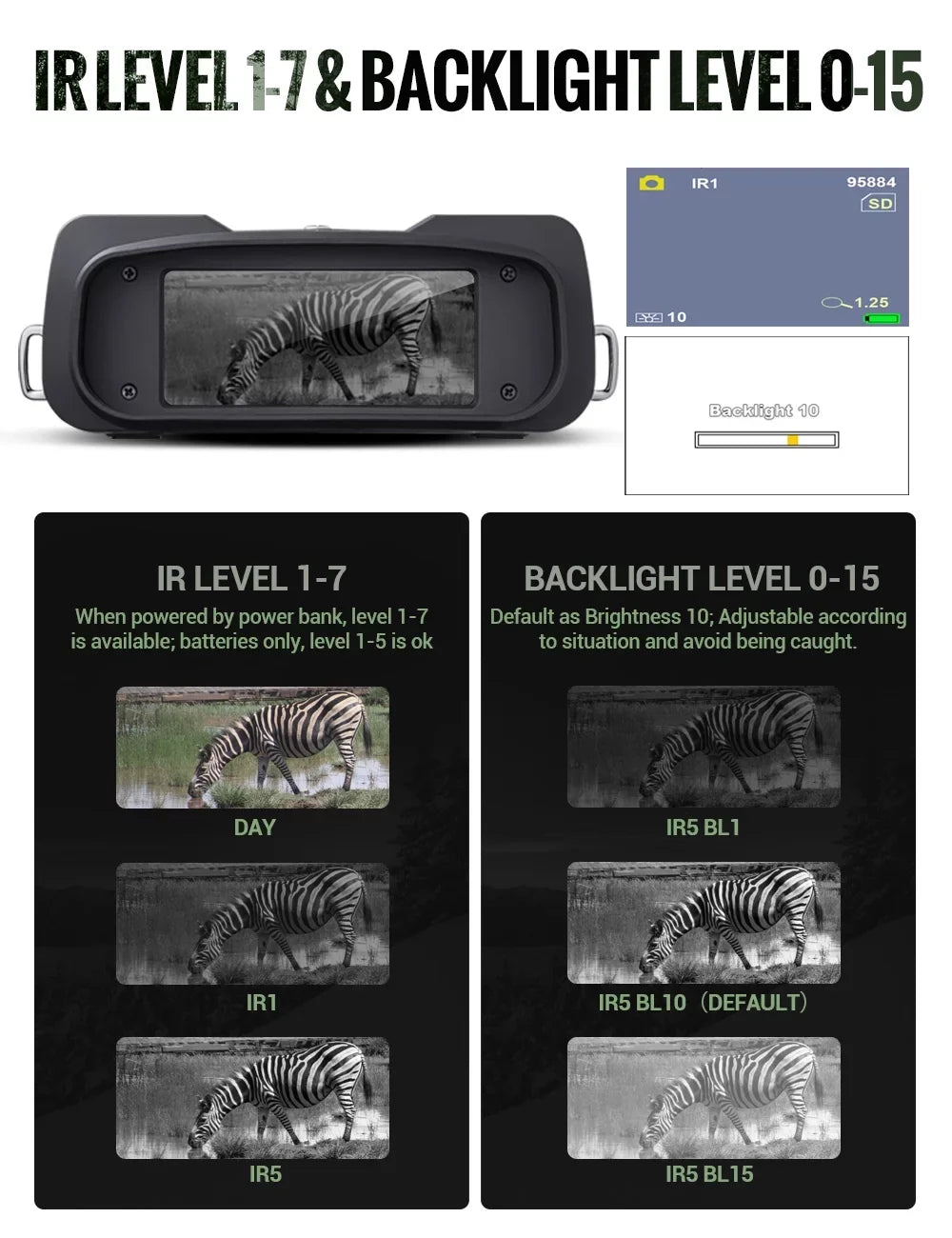 LAKWAR 10.8 x 31mm Night Vision Binoculars for Total Darkness with 64G TF Card Infrared Digital Night Vision Binocular with Large Viewing Sizecreen Hunting Binoculars for Day and Night