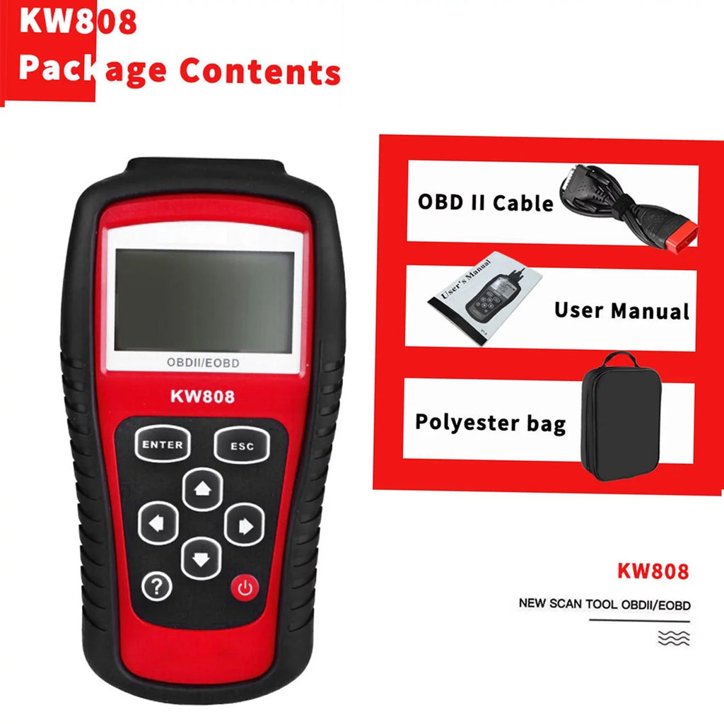 Mixfeer OBDII / EOBD Cars Code Reader and Auto Sizecanner Detection Decoder KW808