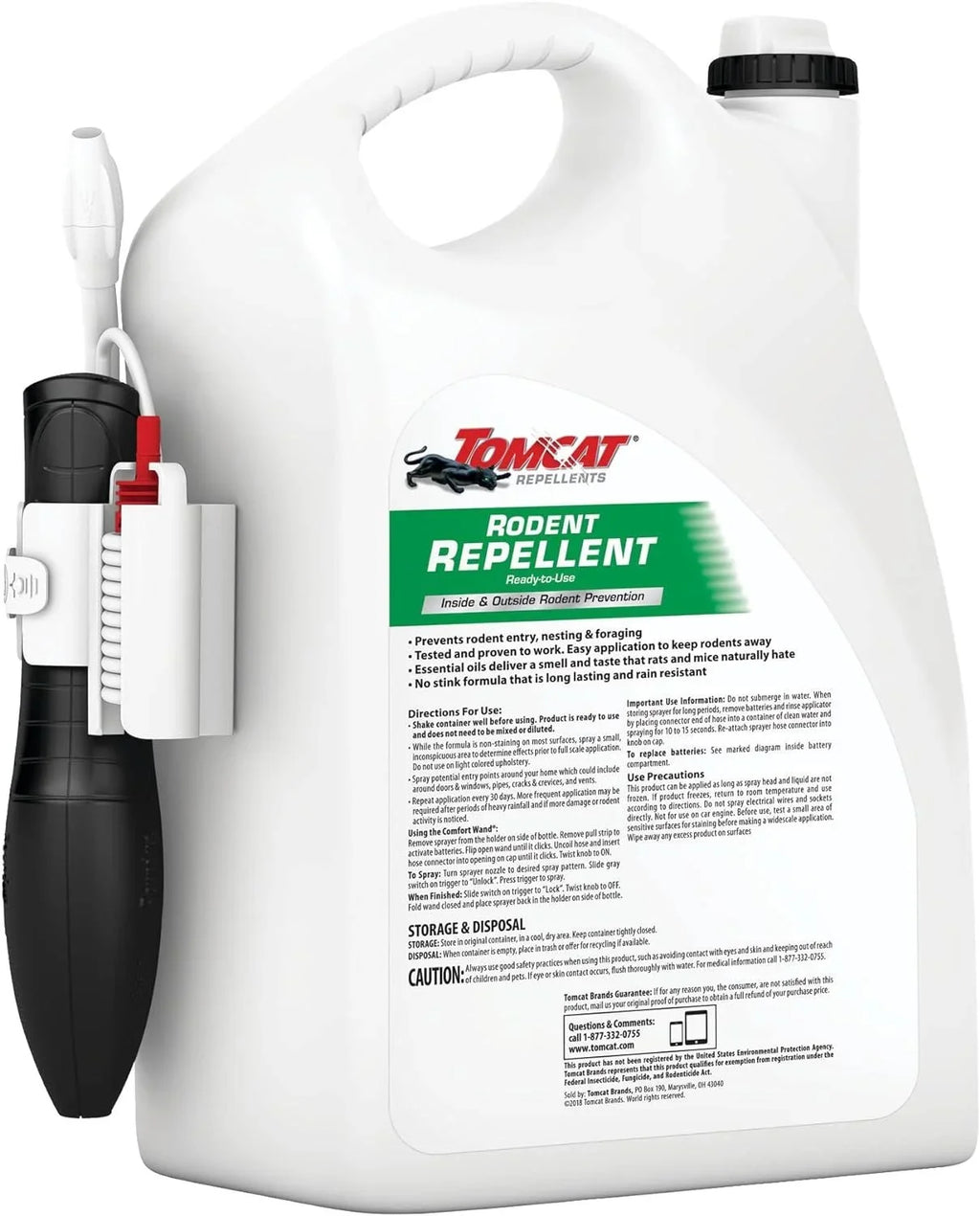 Tomcat Rodent Repellent for Indoor and Outdoor Mouse and Rat Prevention, Ready-to-Use, 1 gal. 2-Pack