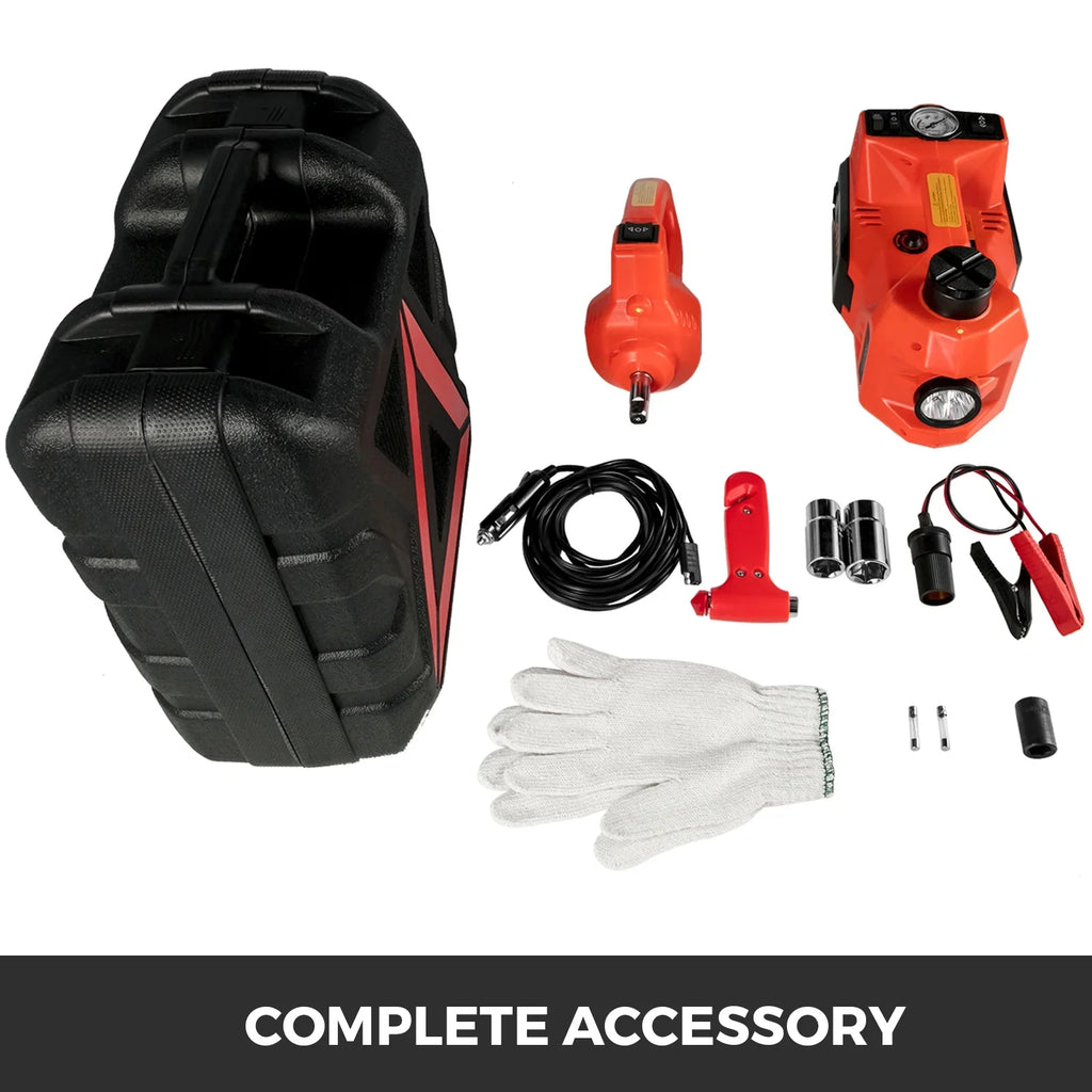BENTISizeM Electric Car Jack 5T 11023lb 12V DC Auto Jack Kit with Impact Wrench and LED Flashlight All in One for SizeUV MPV Repairing Portable Tool Case