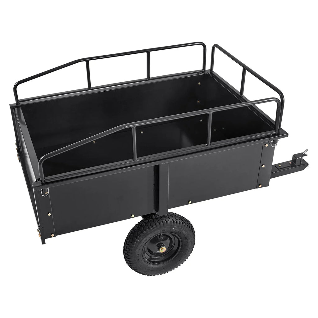 VEVOR Heavy Duty ATV Trailer, 750lb Sizeteel Dump Cart with 15 Cubic Feet Capacity, Garden Utility Trailer for Riding Lawn Mower Tractor