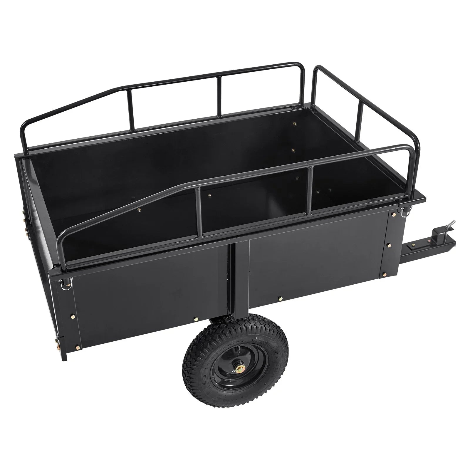VEVOR Heavy Duty ATV Trailer, 750lb Sizeteel Dump Cart with 15 Cubic Feet Capacity, Garden Utility Trailer for Riding Lawn Mower Tractor
