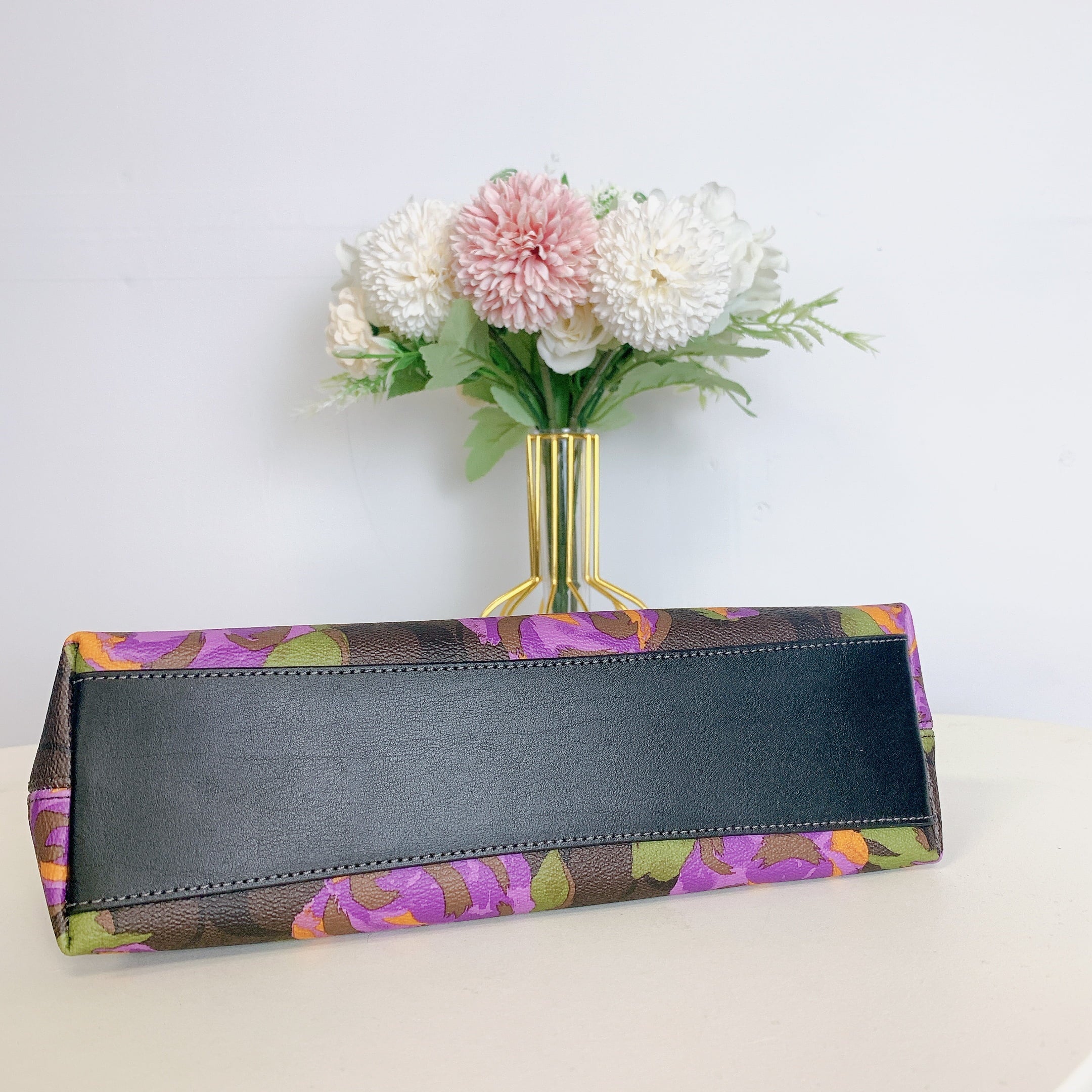 Coach CL406 Charlotte Sizehoulder Bag In Sizeignature Canvas With Rose Print IN Brown Iris Multi