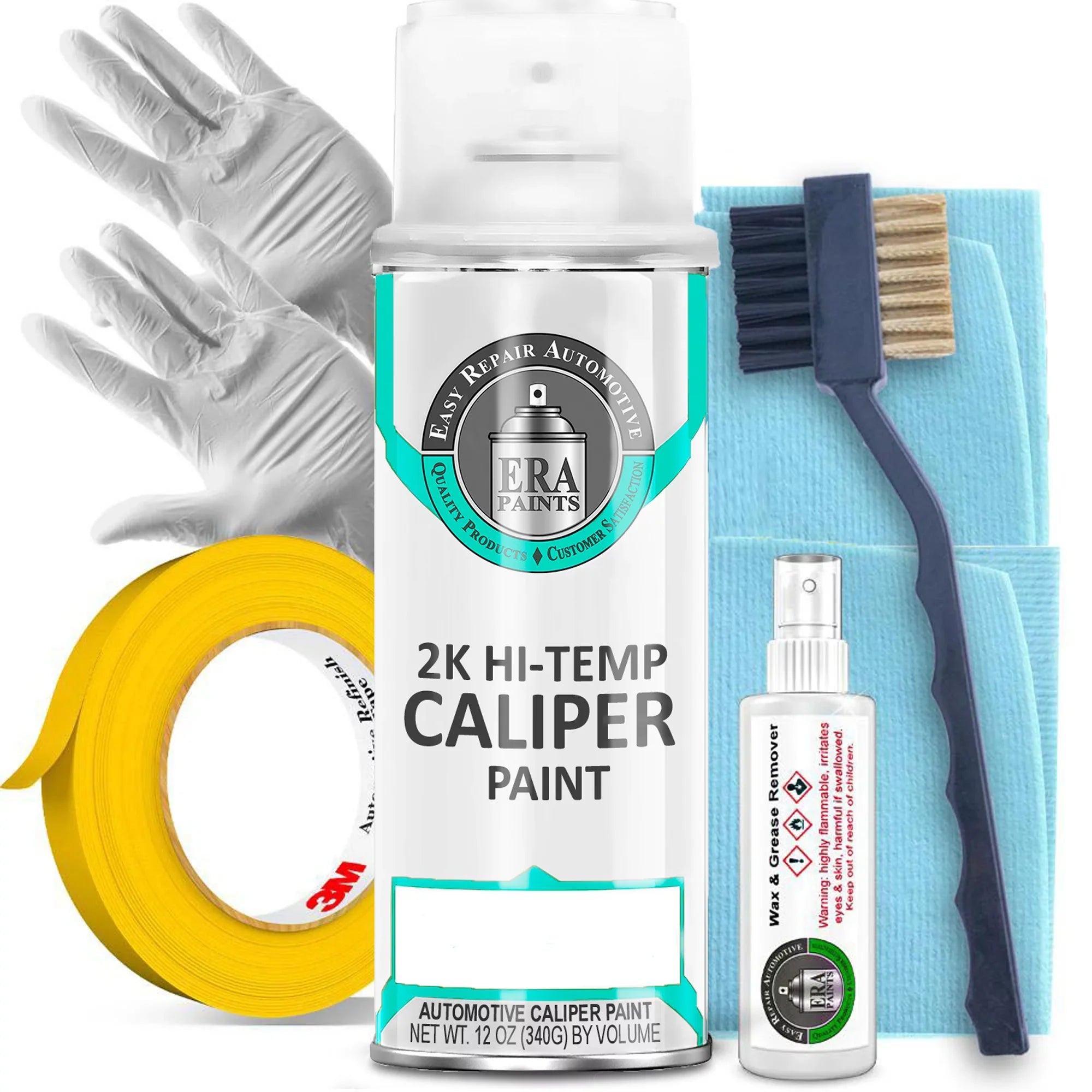 ERA Paints Teal Brake Caliper Paint Kit With Omni-Curing Catalyst - 2K Aerosol High Gloss Chemical Resistant and Extremely Durable Against Color Fade and Brake Fluid