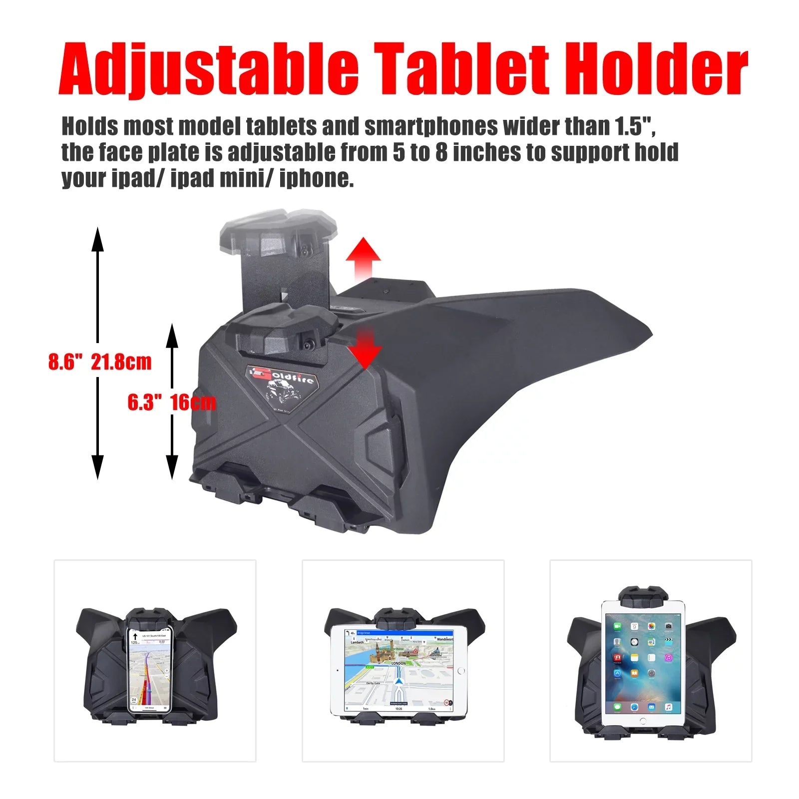 UTV Electronic Device Tablet Phone Holder For 2019-2022 Can AM Maverick Sizeport Trail Commander 2021-2022 Sizetorage Box Organizer