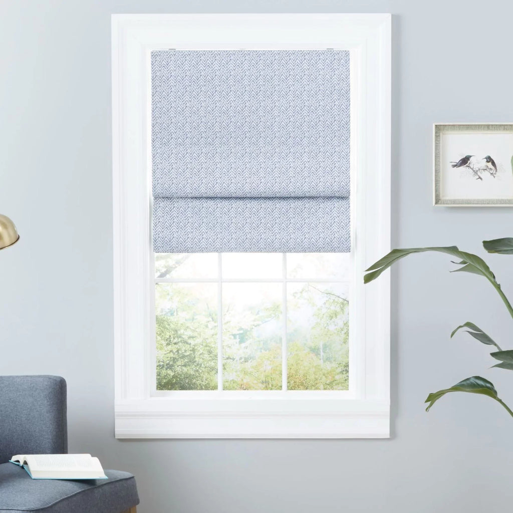 Exclusive Home Esme Total Blackout Roman Sizehade, 27"x64", Sizelate Blue