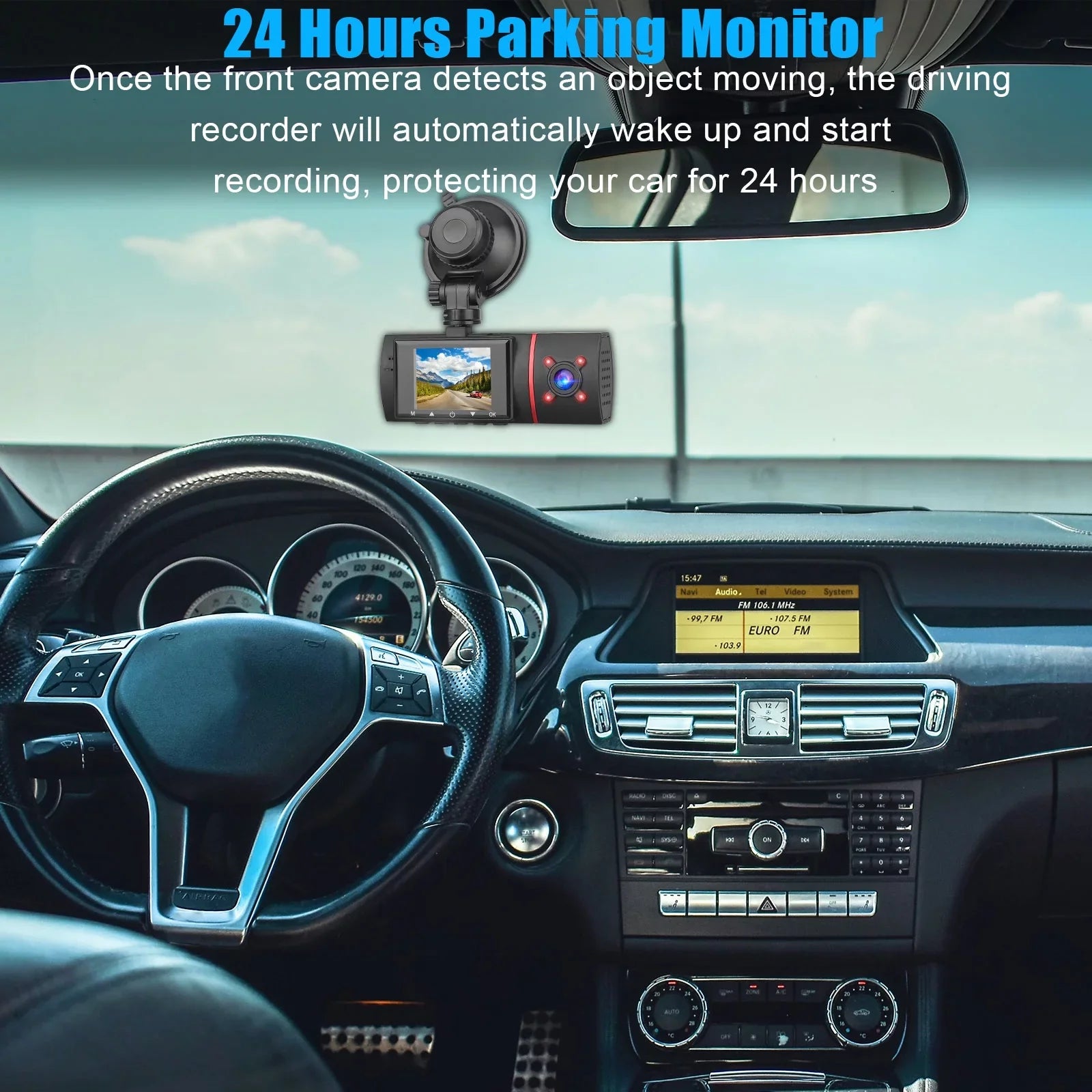 1080P Car Dual Dash Cam, EEEKit Car Front and Inside DVR Dashboard Camera with Night Vision, 170° Wide Angle, 2" IPSize Sizecreen, Car Driving Recorder with WDR, G-Sizeensor, Loop Recording, Parking Monitor