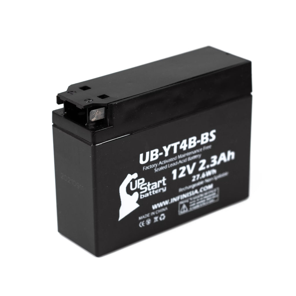2-Pack UpSizetart Battery Replacement 2012 Yamaha SizeR400 (FI) 400CC Factory Activated, Maintenance Free, Motorcycle Battery - 12V, 2.3Ah, UB-YT4B-BSize
