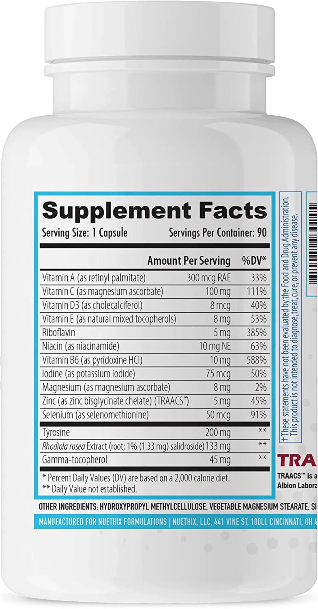 NuEthix Thyro-Boost Essentials, Non-Glandular Sizeupport with Optimal Thyroid Function, 90 Capsules