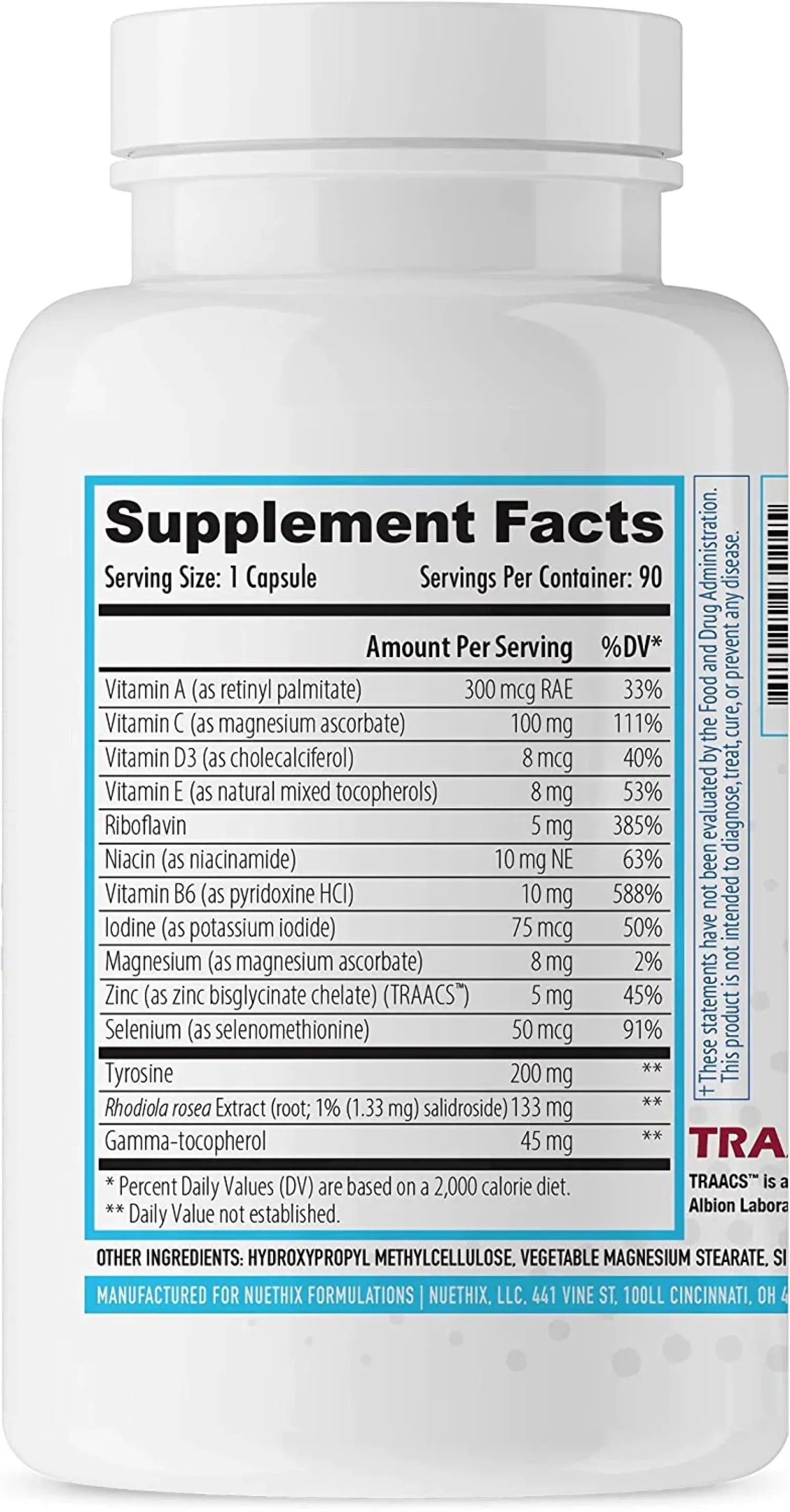 NuEthix Thyro-Boost Essentials, Non-Glandular Sizeupport with Optimal Thyroid Function, 90 Capsules