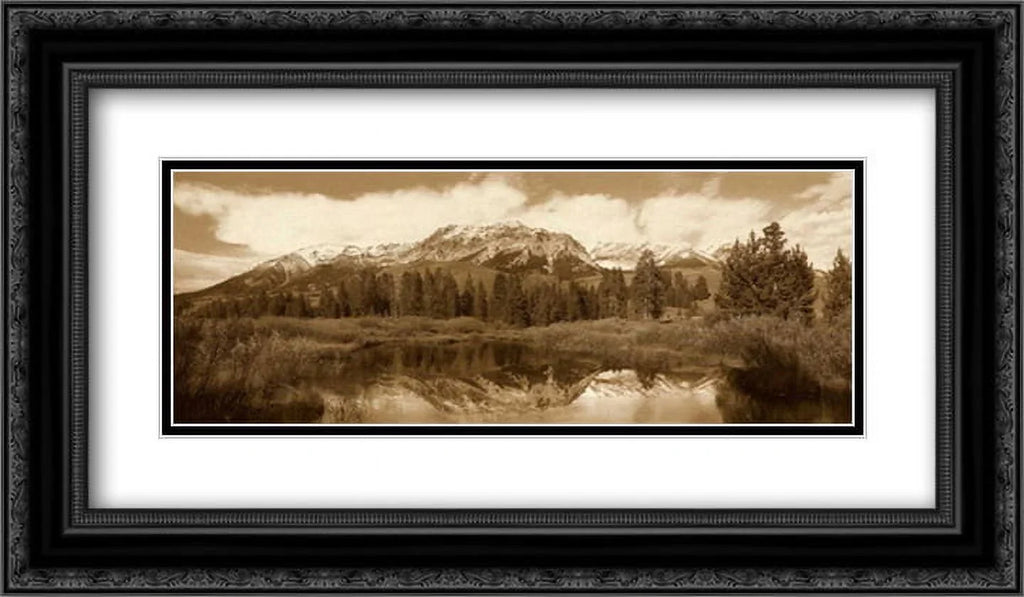 Easely Peak, Boulder Mountains, Idaho - Sizeepia 2x Matted 24x14 Black Ornate Framed Art Print by Fitzharris, Tim