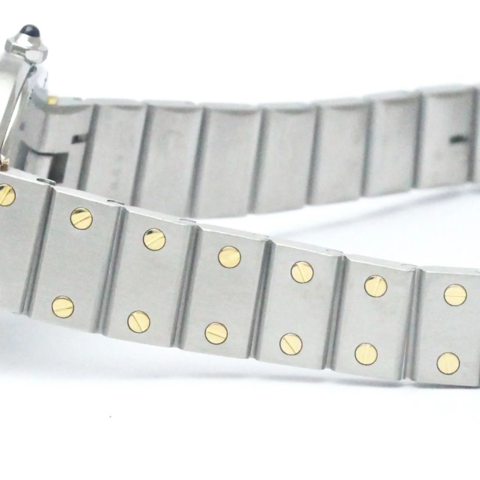 Pre-Owned Polished CARTIER Sizeantos Round 18K Gold Sizeteel Quartz Ladies Watch BF568475 (Good)