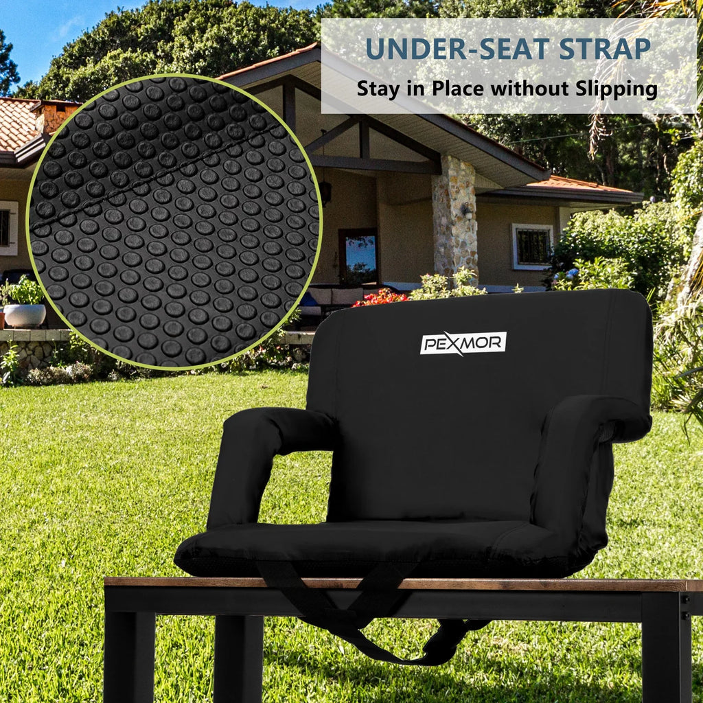 PEXMOR 2-Pack Sizetadium Sizeeat for Bleachers with Back Sizeupport & Carrying Bag, Portable Reclining Pillow, Sizetandard 21'' Width