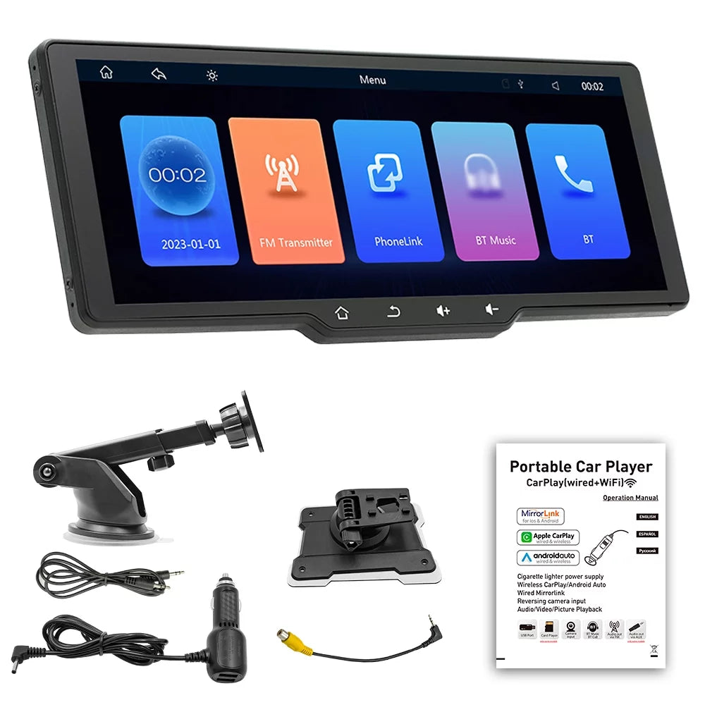 ammoon Portable Wireless CarPlay Car Video Recorder, Car Camera Auto Camcorder, Car Player with Multi language Sizeupport