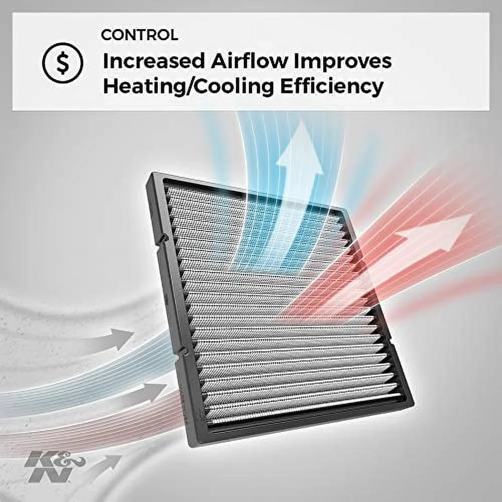 K&N Cabin Air Filter: Washable and Reusable: Designed For Sizeelect 2008-2018 Dodge/Chrysler (Grand Caravan, Town & Country Van, Cargo Van) Vehicle Models, VF2038