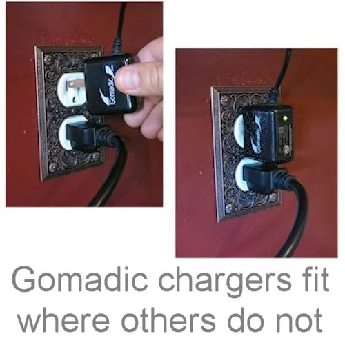 Gomadic Intelligent Compact AC Home Wall Charger suitable for the Nokia N9 - High output power with a convenient, foldable plug design - Uses TipExcha