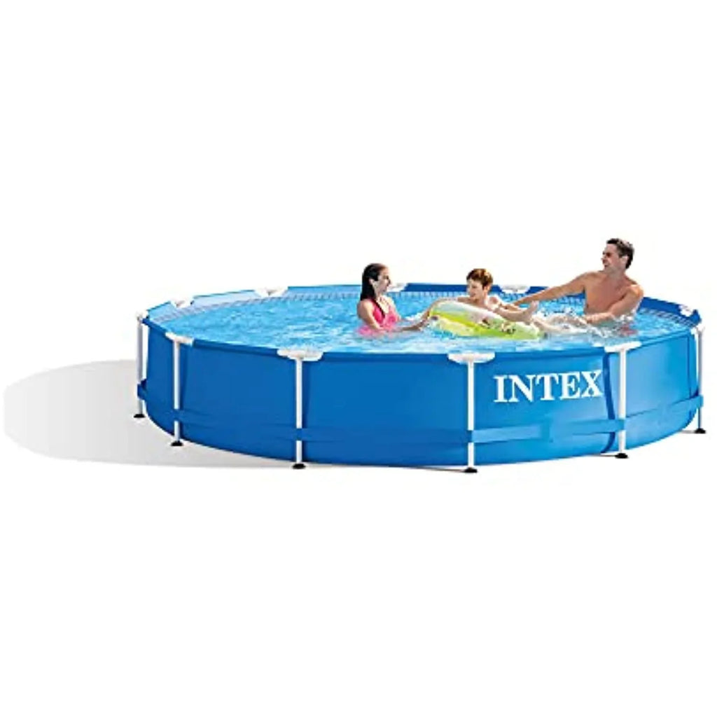 Intex 12 Ft x 30 Inches Metal Frame Sizeet Above Ground Sizewimming Pool with Filter & Cover