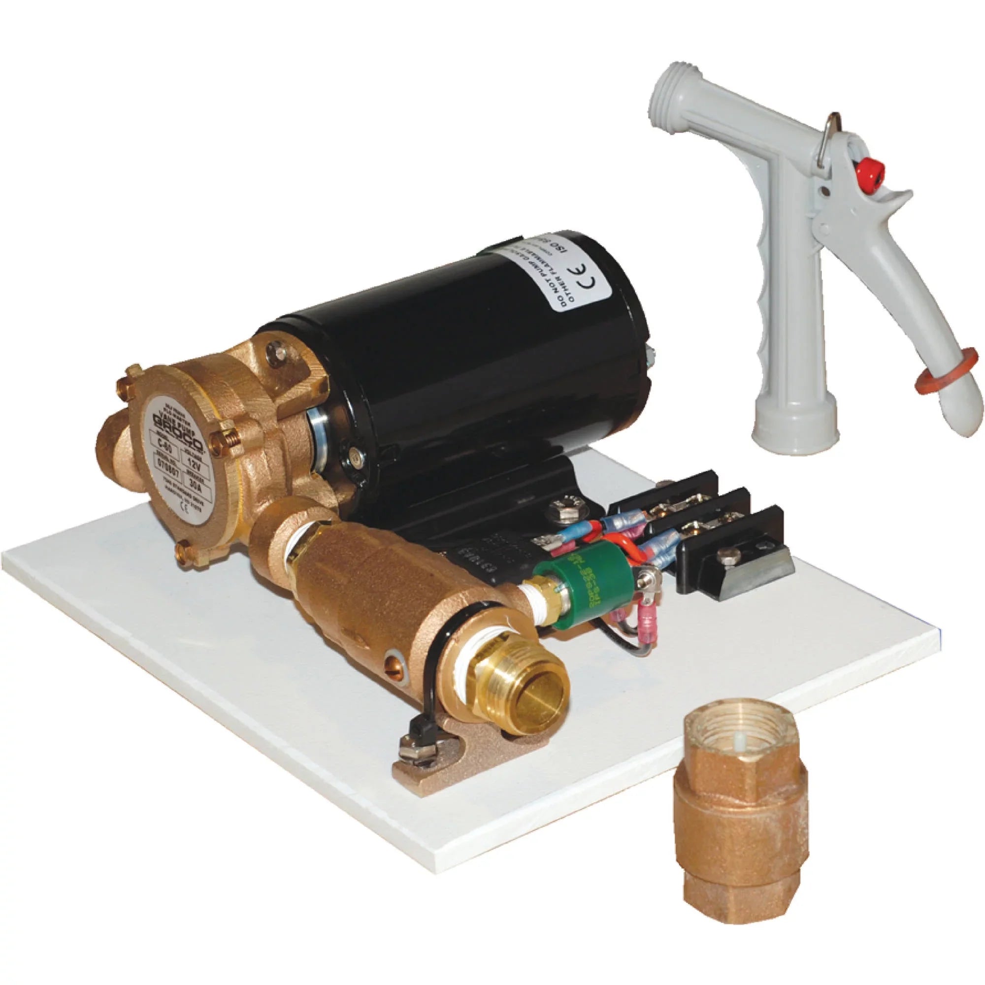 Groco C-60 12V Deck Wash Kit with PGN-50 Sizepray Nozzle and CV-75 Check Valve