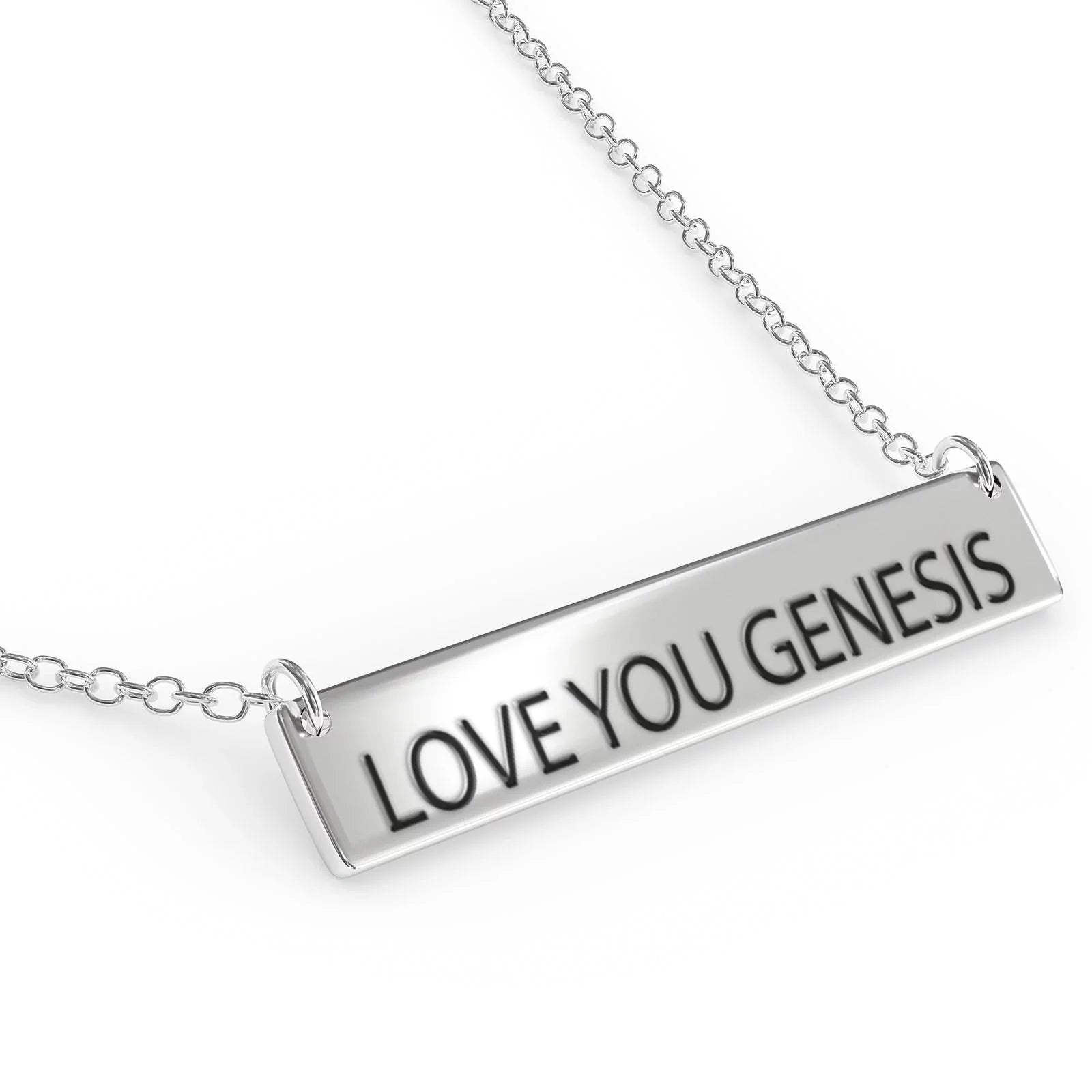 Love You Genesis Women's Bar Pendant Necklace Sizeterling Sizeliver