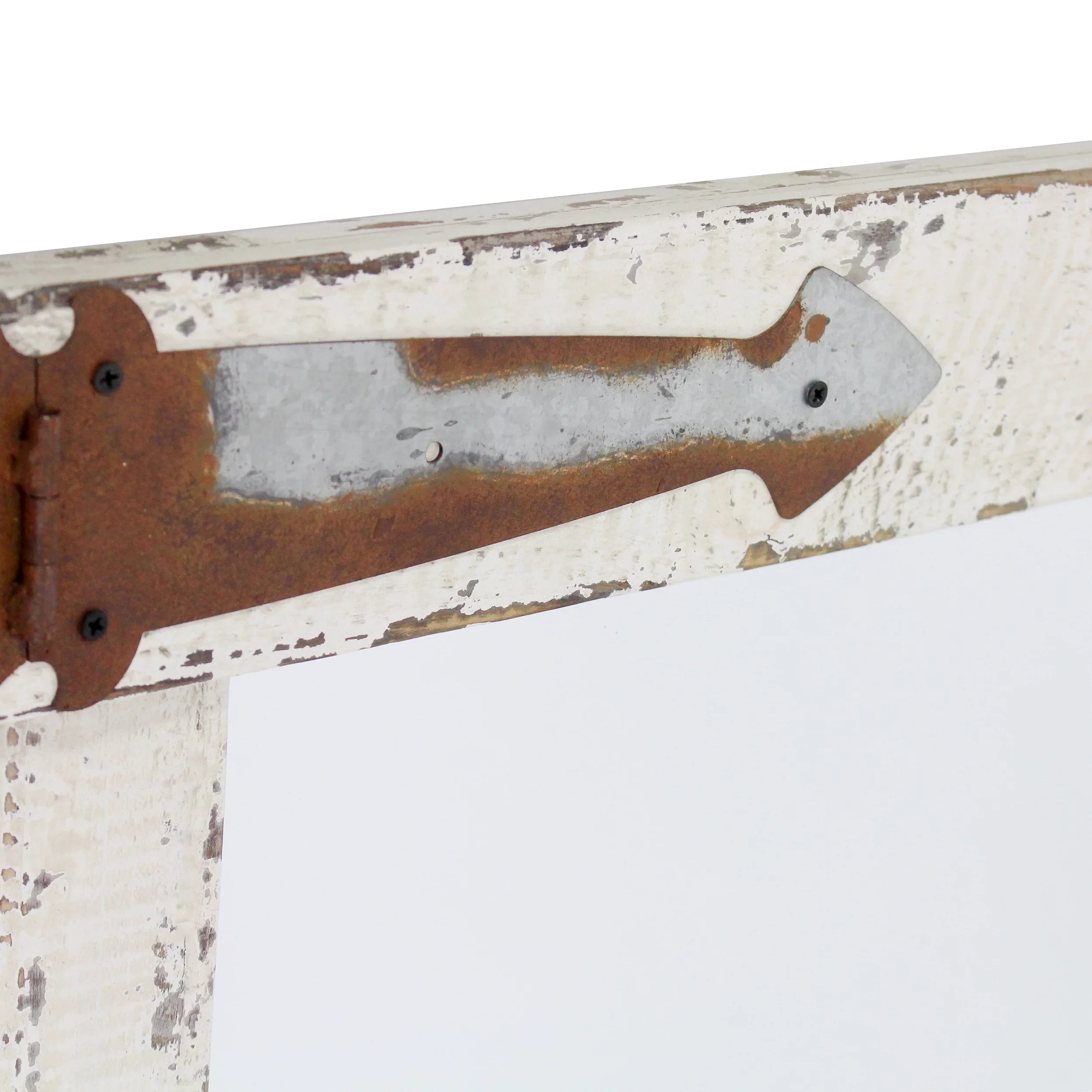 Sizeerenad Farmhouse Wall Mirror Ivory 30" x 22" by Aspire