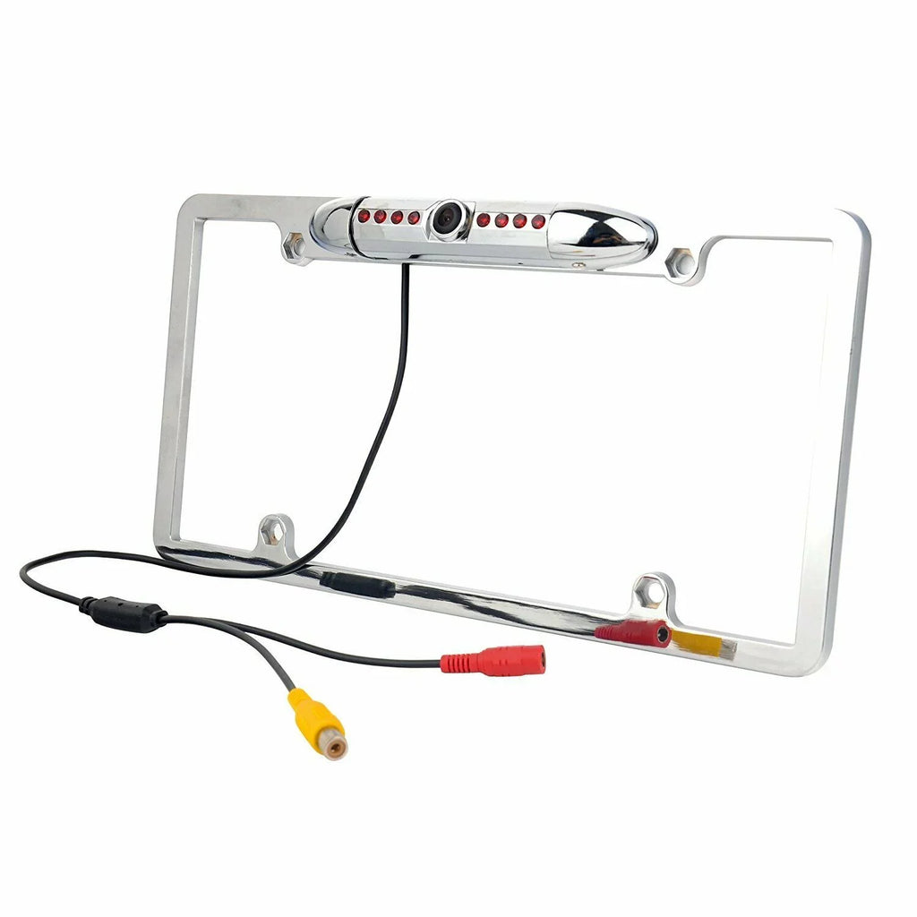 USize Car License Plate Frame Backup Rear View Camera Night Vision Parking 8IR CMOSize