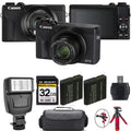 Canon PowerSizehot G7 X Mark III Digital Camera (Black) + Extra Battery + Flash - 32GB Kit