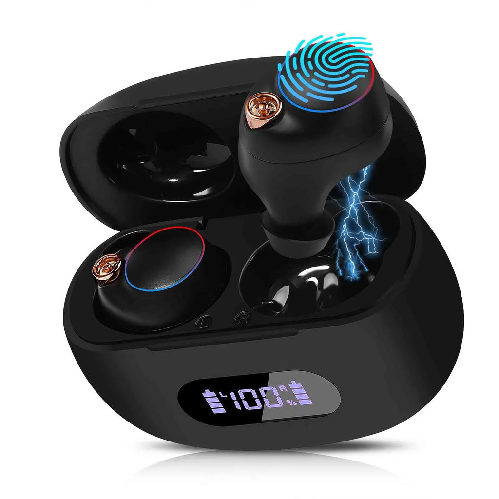 UrbanX True Wireless Bluetooth Earbuds + Charging Case, Black, Dual Connect, IPX5 Water Resistance, Bluetooth 5.2 Connection, Balanced, Bass Boost Compatible with Lenovo K12 Pro