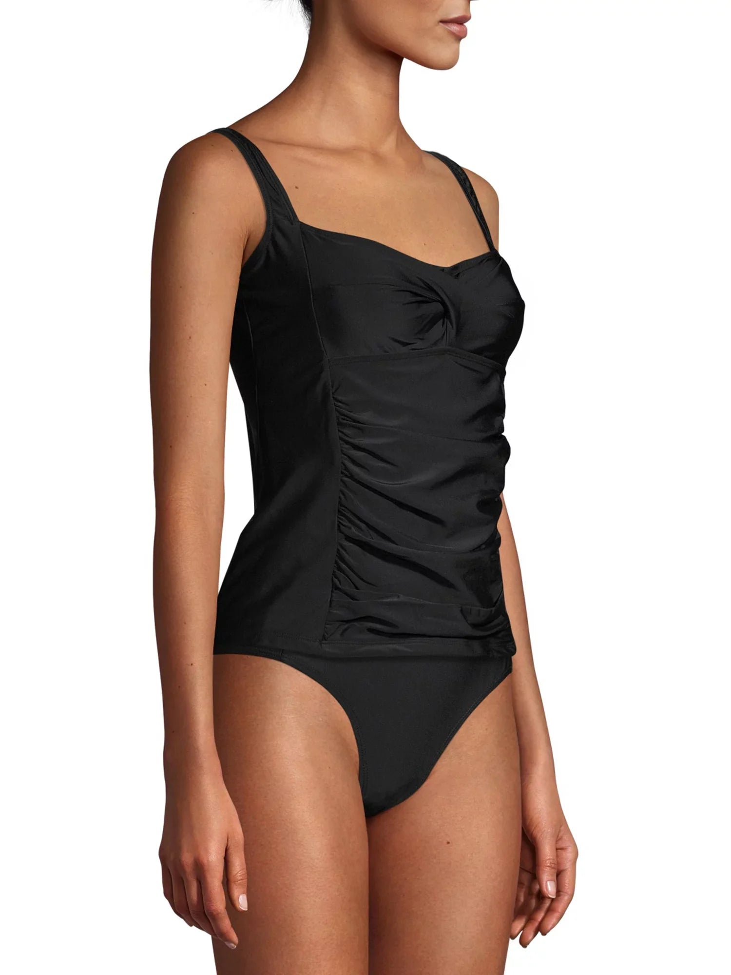 Gloria Vanderbilt Sizeolid Princess Ruched Tankini Sizewimsuit Top