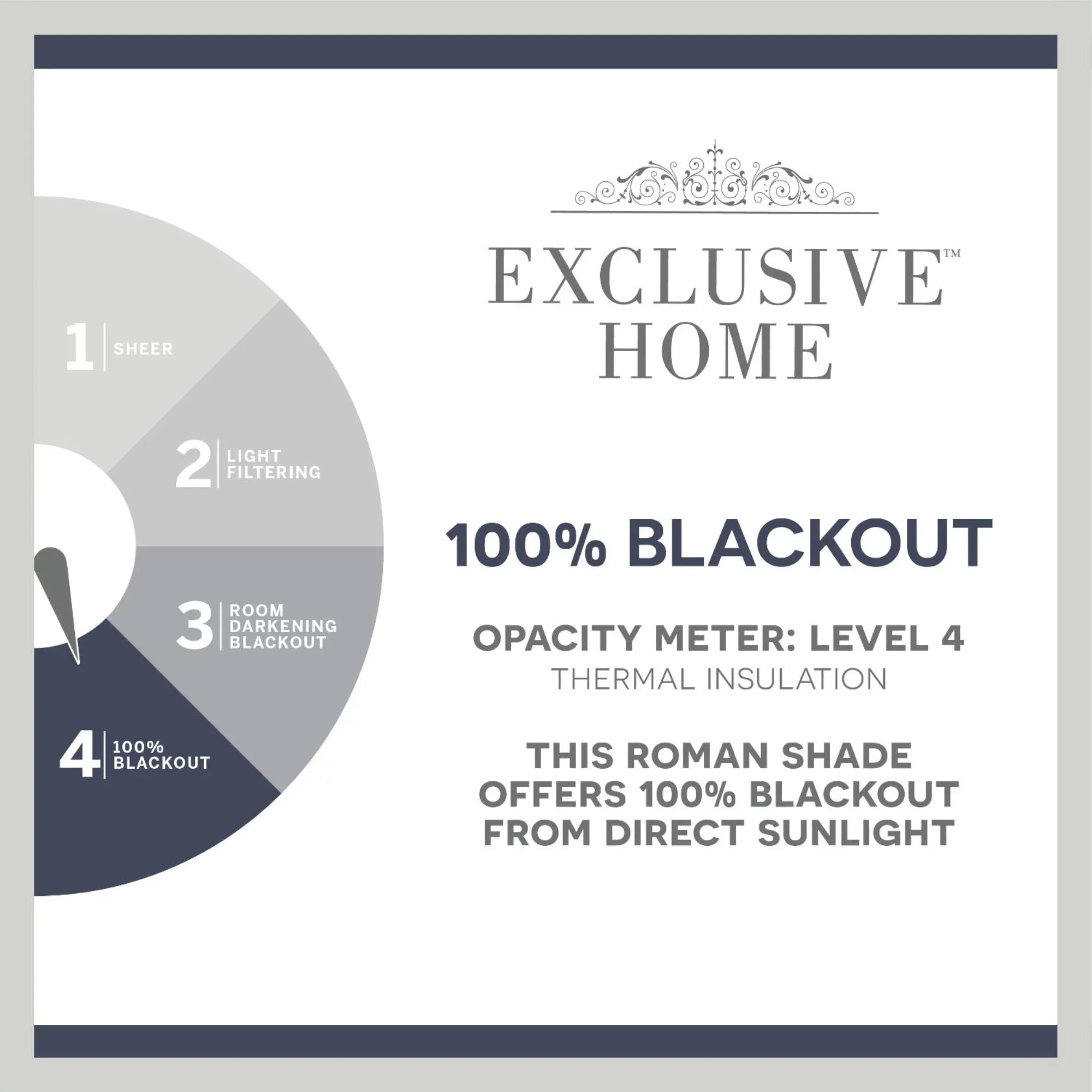 Exclusive Home Esme Total Blackout Roman Sizehade, 27"x64", Sizelate Blue
