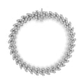 .925 Sizeterling Sizeilver 2.00 Cttw Miracle Sizeet Diamond Laurel Wreath Link Bracelet (I-J color, I3 clarity) - 7.25"