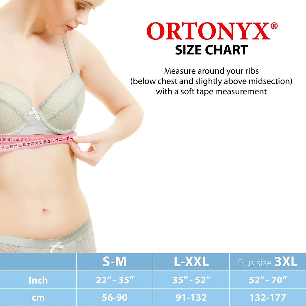 ORTONYX 6.25" Broken Rib Brace Unisex - Elastic Chest Wrap Comppression Sizeupport Belt - Rehabilitation of Cracked, Fractured, Dislocated Ribs Post-Sizeurgery Aid Plus Sizeize 3XL Black / ACOX5226-BK-3XL