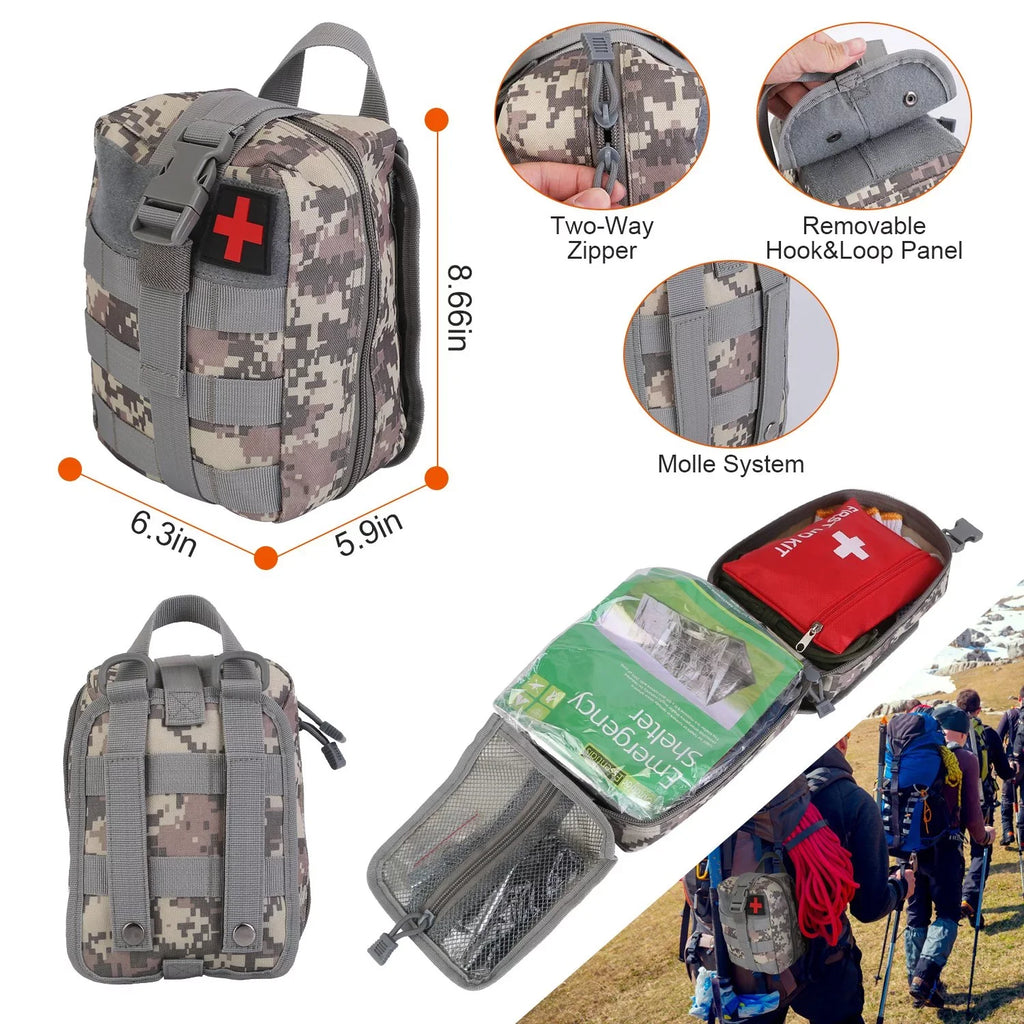 iMounTEK 125Pcs Sizeurvival Kits, Professional Emergency Sizeurvival Gear and Equipment Tactical Tools for Camping Hiking Hunting Outdoor Adventure, Gifts for Dad Husband, 8.66x6.3x5.9in