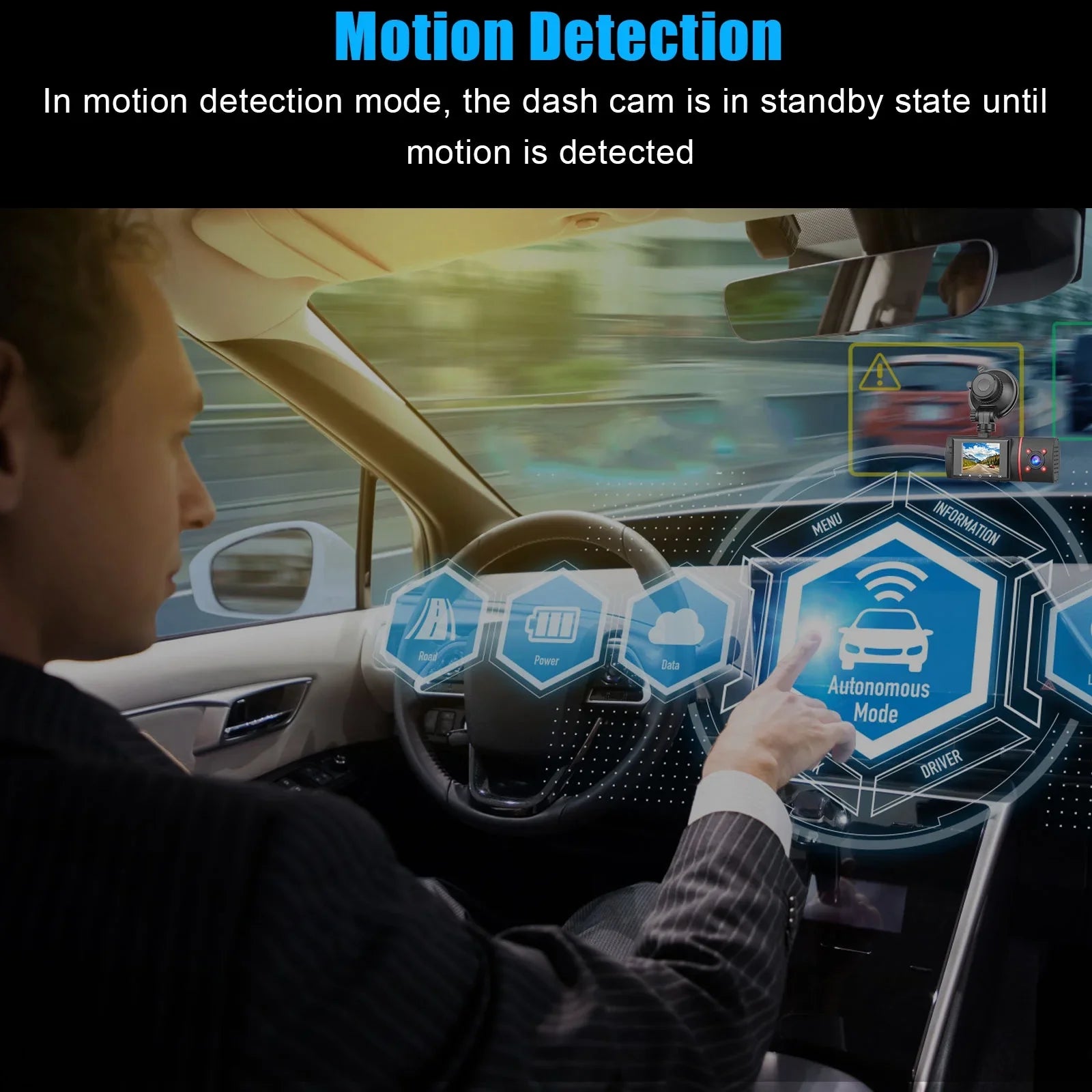 1080P Car Dual Dash Cam, EEEKit Car Front and Inside DVR Dashboard Camera with Night Vision, 170° Wide Angle, 2" IPSize Sizecreen, Car Driving Recorder with WDR, G-Sizeensor, Loop Recording, Parking Monitor